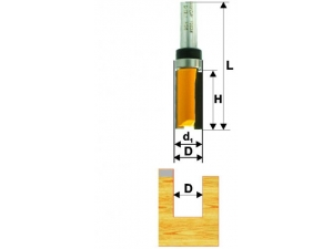 Фреза Энкор кромочная прямая (19х26 мм; хвостовик 8 мм) по дереву 10536
