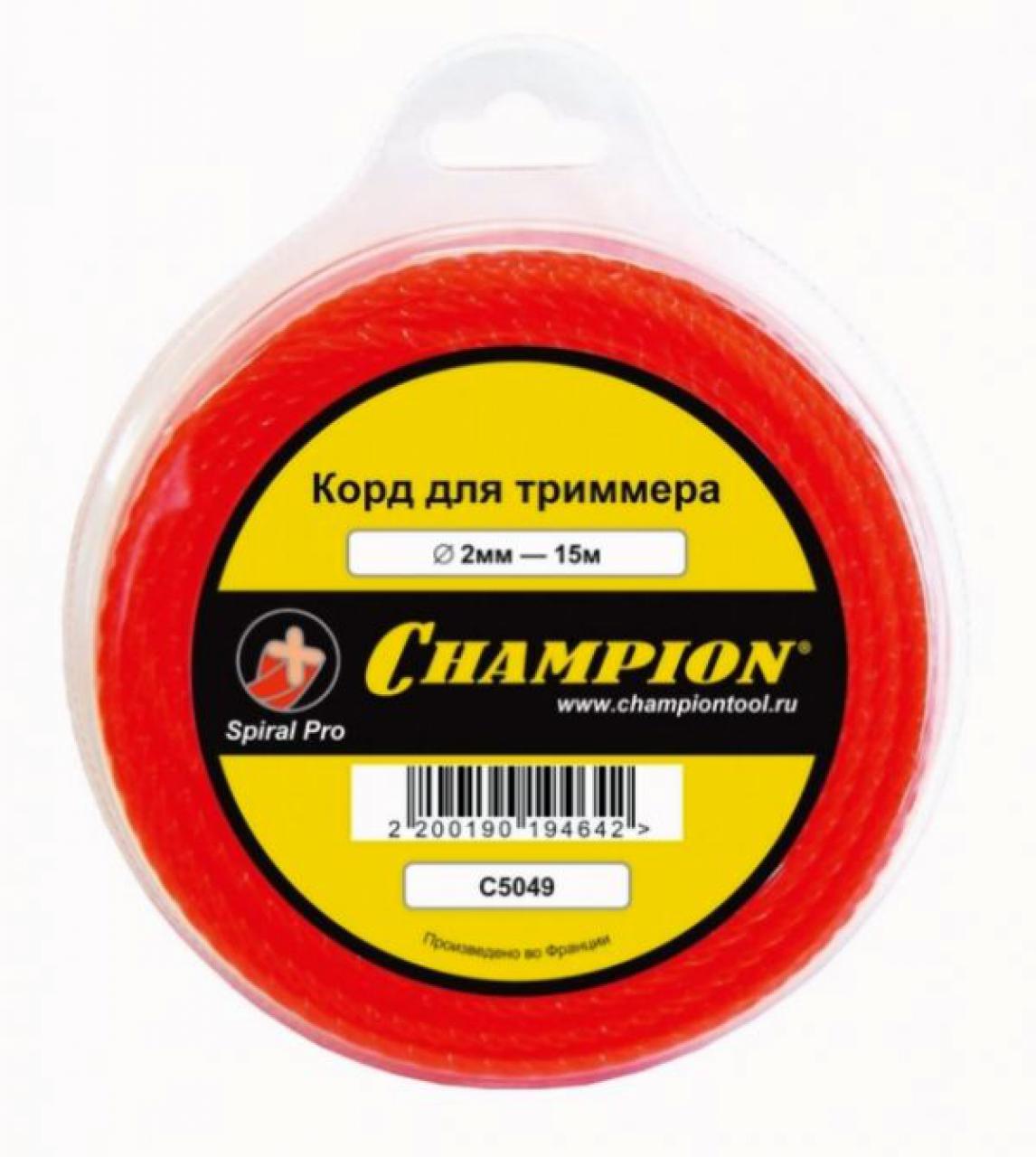 Леска триммерная Champion Spiral Pro 2.4мм *15м (витая)