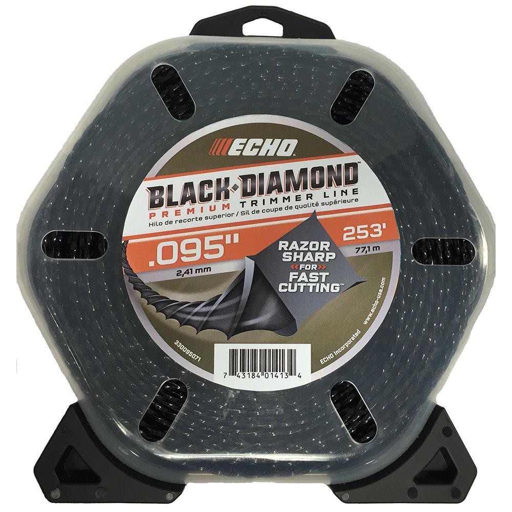 Леска триммерная ECHO Black Diamond Line 2,4мм*77м (витой квадрат)