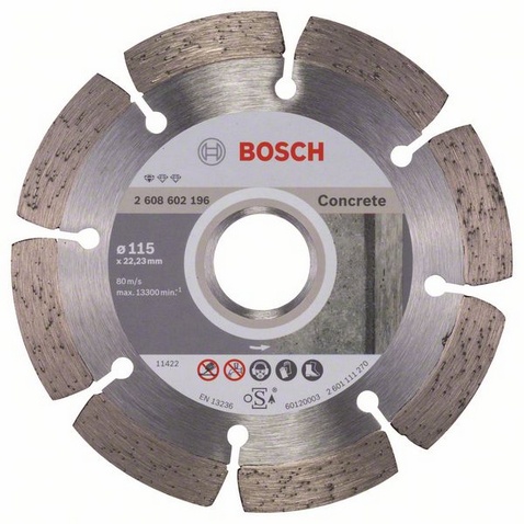 Диск алмазный BOSCH Standard for Concrete 115х22.23 мм по бетону 2 608 602 196