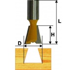 Фреза Энкор пазовая ласточкин хвост (12.7х13 мм; 14°; хвостовик 8 мм) по дереву 9316