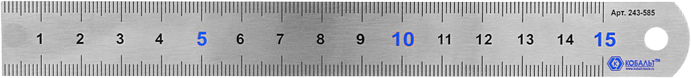 Линейка Кобальт 150*19*0.7 мм, нерж.сталь