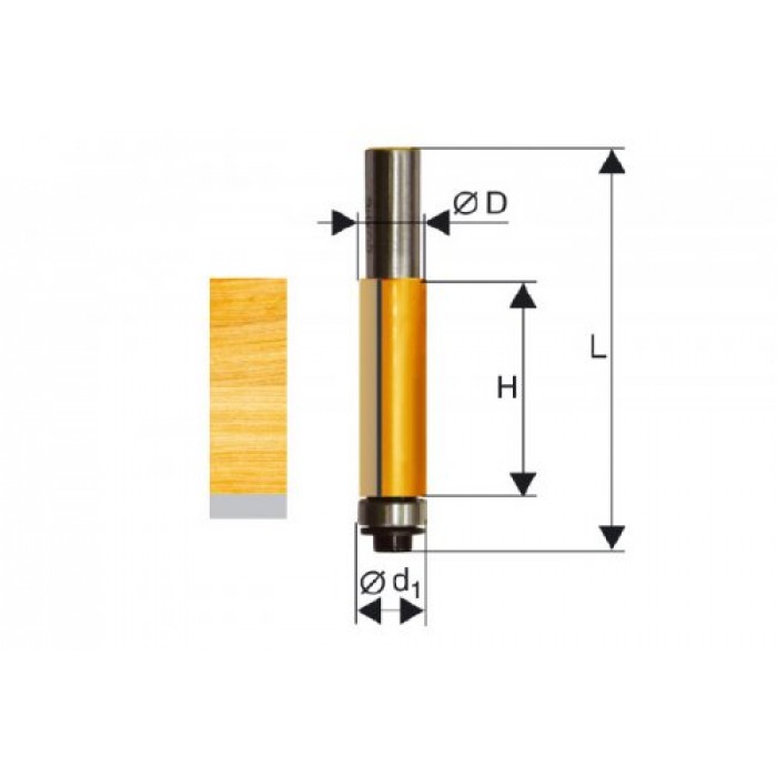 Фреза Энкор кромочная прямая (12.7х51 мм; хвостовик 12 мм) по дереву 10525
