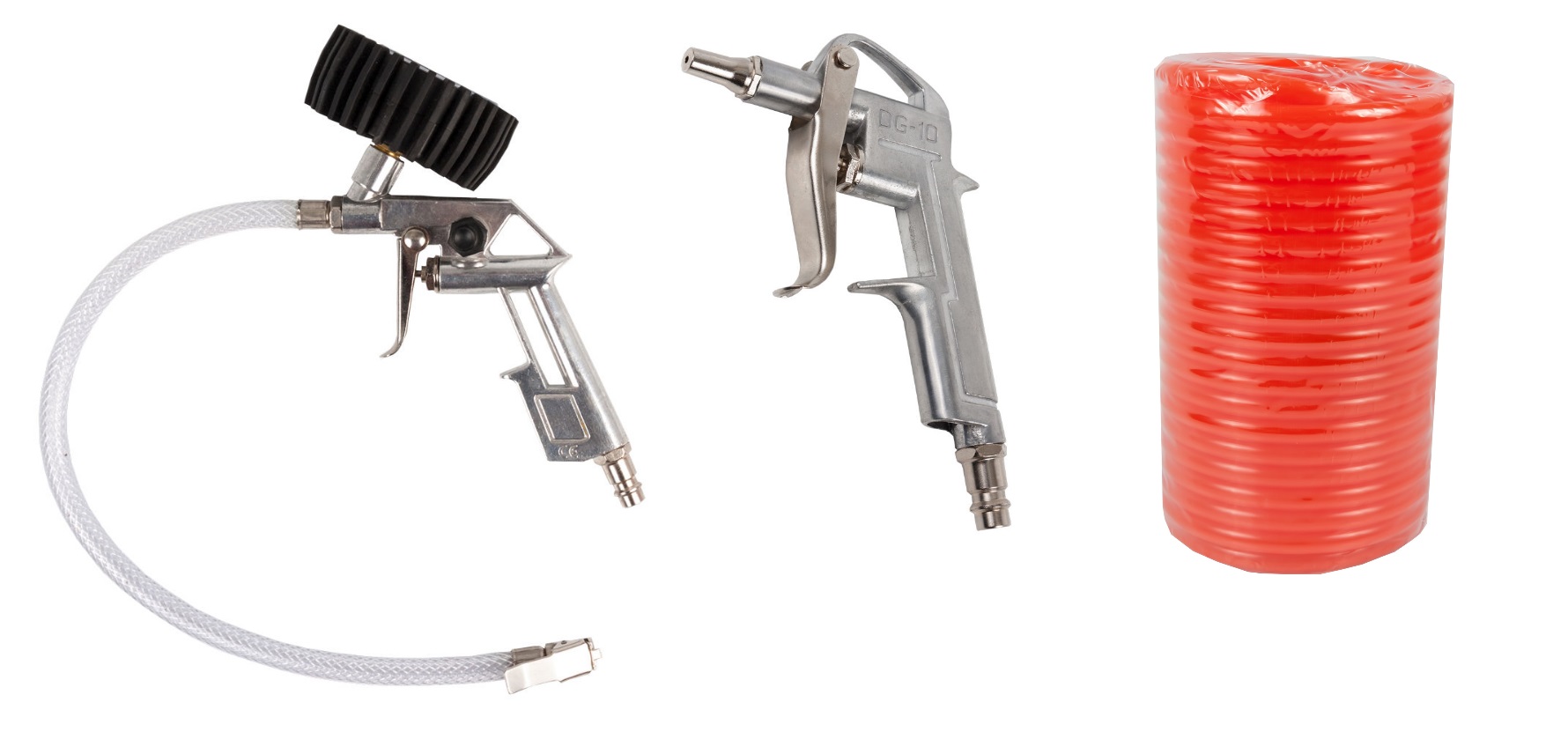 Набор пневмоинструмента QUATTRO ELEMENTI 3 шт, шланг 5 м, пистолеты для накачки шин и обдувочный 772-128