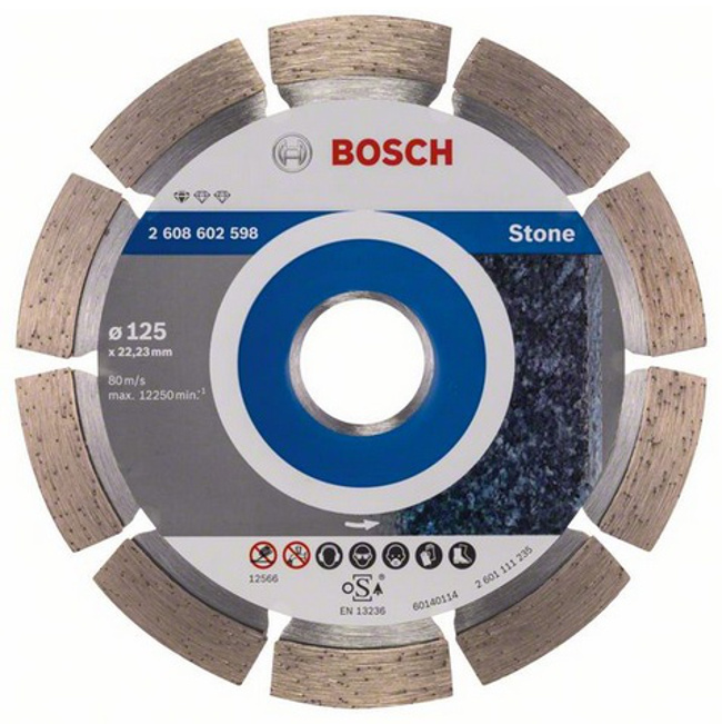 Диск алмазный BOSCH отрезной Professional for Stone (125х22.2 мм) для УШМ 2608602598