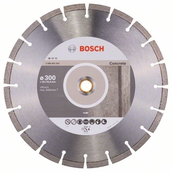Диск алмазный BOSCH отрезной Professional for Concrete (300х20/25.4 мм) для настольных пил 2608602543