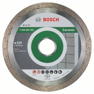 Диск алмазный BOSCH отрезной по керамической плитке Standard for Ceramic (125х22.2 мм) 2.608.602.202