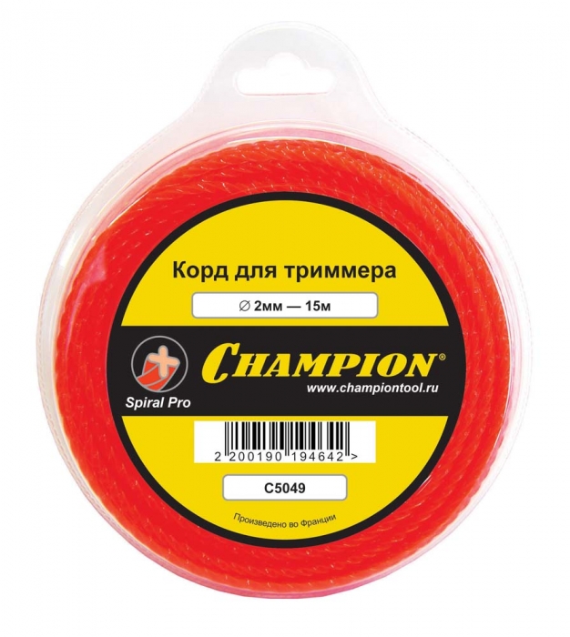 Леска триммерная Champion Spiral Pro 2.0мм *15м (витая)