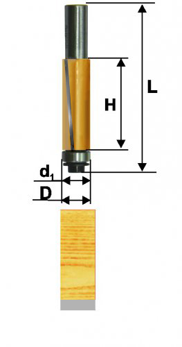 Фреза Энкор кромочная прямая (19х25.6 мм; хвостовик 12 мм) по дереву 10528