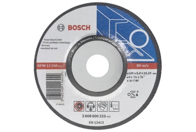 Диск абразивный BOSCH по металлу шлифовальный BOSCH 125 х 22 х 6,0 мм 2608600223