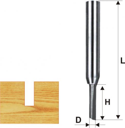 Фреза Энкор пазовая прямая (3х6 мм; хвостовик 8 мм) по дереву 10654