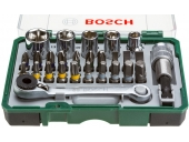 Набор BOSCH бит с ключом-трещоткой (27 предметов) 2607017160