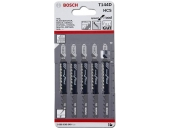 Пилки для лобзика BOSCH по дереву (74 мм; 5 шт.) T144 D HCS 2.608.630.040
