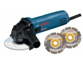 Угловая шлифмашина BOSCH GWS 850C + 2 алмазных диска 0.601.377.79A