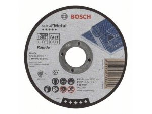 Диск абразивный BOSCH по металлу отрезной 115 х 22 х 2,5 мм 2608600318