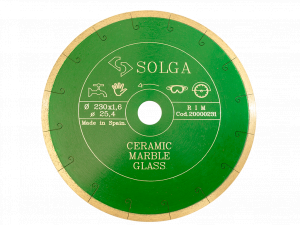 Диск алмазный SOLGA DIAMANT CERAMICS, MARBLE сплошной (керамика, мрамор) 230мм/25,4