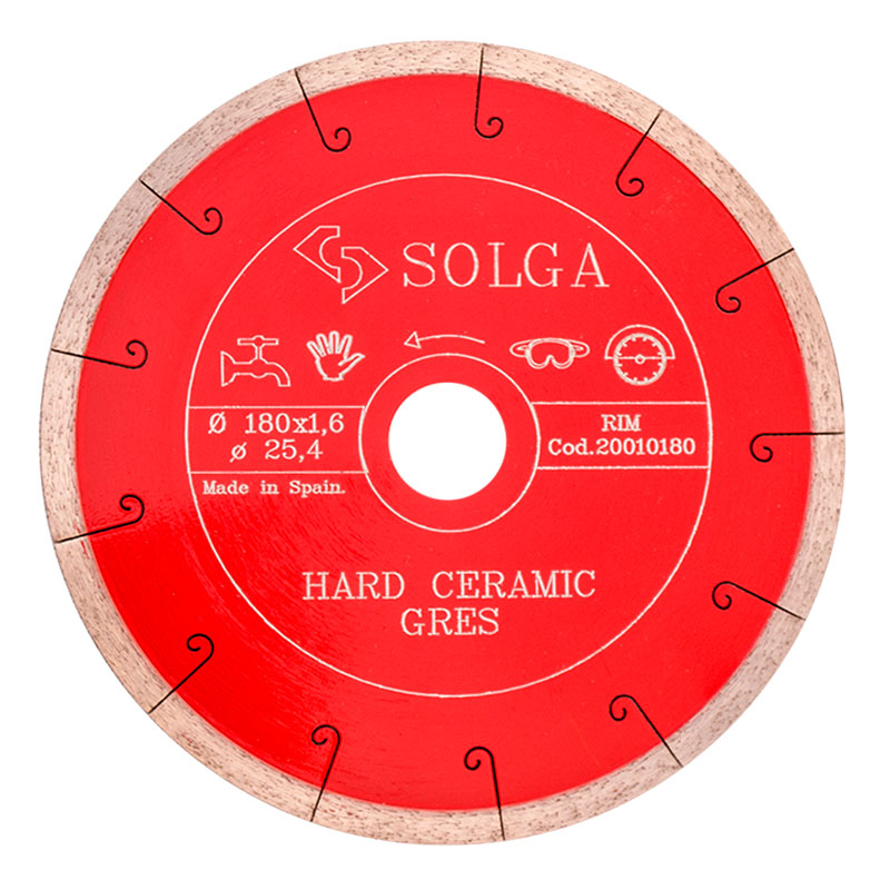 Диск пильный SOLGA DIAMANT HARD CERAMICS сплошной (керамогранит) 180мм/25,4