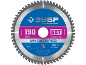 Диск пильный ЗУБР Мультирез, 190 x 30 мм, 60Т