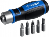 Отвертка ЗУБР 6 предм., Реверсивная