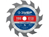 Диск пильный ЗУБР Стройрез, 190 х 30 мм, 12Т